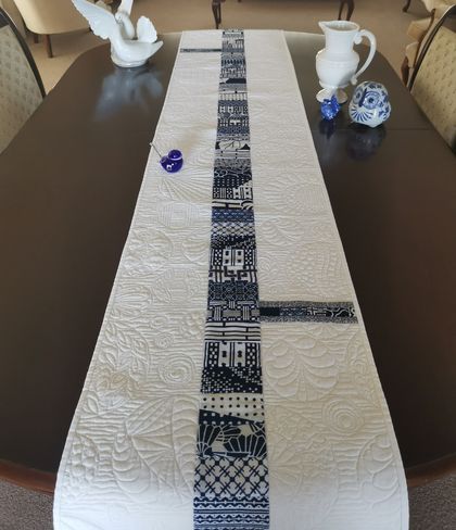 Blue and White Table Runner